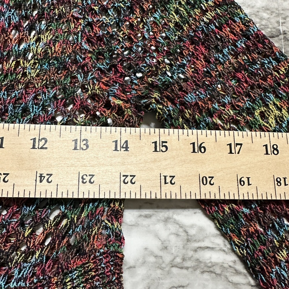 Neslay Paris Women's Knit Rainbow MultiColor Open Wear Cardigan Size S/M - Picture 9 of 10